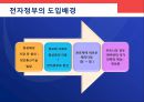한국 전자정부의 현황과 M-gov를 위한 제언 (전자정부의 개념, 도입, 현황, 문제점, 모바일 확산에 따른 전자정부 (m-Gov)도입 필요성, IT, IS, 예상 문제점, 경제성).PPT자료 4페이지