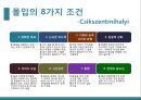 심리학의 이해-긍정 심리(인간의 근본적 동기),긍정심리학의 특성(긍정적 정서,낙관적 태도,강점 및 미덕),몰입(flow)이란,몰입의 8가지 조건 17페이지