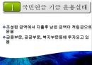 [PPT][국민연금國民年金에 대한 모든 것] 국민연금 개념, 국민연금 목적, 국민연금 목표, 국민연금 특징, 국민연금 운용현황, 국민연금 운용실태, 국민연금 문제점, 국민연금 개선방안 29페이지