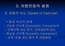 저항 운동 Resistance Exercise - 근 수행력과 저항운동의 정의, 골격근의 기능과 저항운동의 적응, 저항운동의 원칙, 처방, 금기증.ppt 39페이지