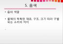 음악의 구성 요소(음 리듬 멜로디 화성 역동성),음악적 소리,음의 기호,음표와쉼표,점음표와 점쉼표,셈여림 음색 9페이지