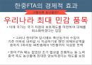 한중FTA,중국경제 무역,우리나라 식량 자급률,한중FTA의 협상진행상태,한중FTA의 주요협상결과,한중FTA의 경제적 효과,한중FTA의 피해 16페이지