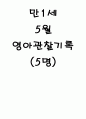 만1세 5월 영아관찰기록 (5명대상 관찰평가한기록 관찰일지입니다) 1페이지