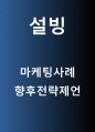 설빙 기업과 SWOT분석및 마케팅사례분석과 설빙 향후전략제언 1페이지