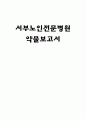 [성인간호학 실습] 서부노인전문병원 약물보고서 1페이지