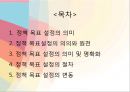 정책 목표 설정의 의미정책 목표설정의 의의와 원천정책 목표 설정 명확화정책 목표 설정의 절차정책 목표 설정의 변동 2페이지