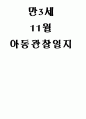 만3세 11월 관찰일지(15명분량 15페이지) 1페이지