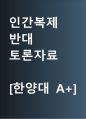 인간복제 반대 [인간복제, 금지해야 한다] 찬반 토론자료 한양대 A+ 1페이지