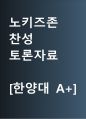노키즈존 찬성 [아이들의 출입을 금지해야] 찬반 토론자료 한양대 A+ 1페이지