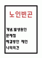 노인빈곤 개념 원인과 노인빈곤 문제점 및 해결방안 제언 1페이지