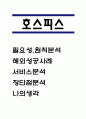 호스피스 필요성 원칙분석과 해외성공사례분석 및 호스피스 서비스분석과 장단점분석 및 나의생각정리 1페이지