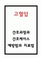 고혈압 간호과정과 간호케이스 및 고혈압 주요증상,병태생리 및 고혈압 예방법과 치료법 1페이지