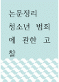 논문정리 ) 청소년 범죄에 관한 고찰 1페이지