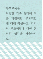 부모교육론 ) 다양한 가족 형태에 따른 바람직한 부모역할에 대해 작성하고, 각각의 부모역할에 대한 본인의 생각을 서술하시오 1페이지