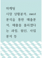 마케팅 ) 시장 상황분석, swot 분석을 통한 매출분석, 매출을 올리겠다는 과정, 원인, 사업분석 등 1페이지