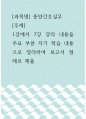종양간호실무 ) 1강에서 7강 강의 내용을 주요 부분 자가 학습 내용으로 정리하여 보고서 형태로 제출 1페이지