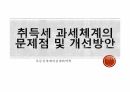 부동산세제의실제와역학 ) 취득세 과세체계의 문제점 및 개선방안 1페이지