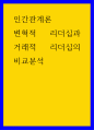 인간관계론 ) 변혁적 리더십과 거래적 리더십의 비교분석 1페이지
