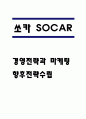쏘카 SOCAR 경영전략과 마케팅 4P전략분석 / 쏘카 SWOT분석과 시장환경분석 / 쏘카 향후전략 수립 1페이지