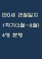 만0세 관찰일지 1학기(3월~8월) 4명 분량 1페이지