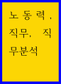 인적자원관리 ) 노동력, 직무, 직무분석 1페이지