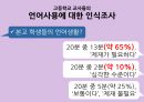 고등학교 학생들의 언어사용 실태조사 및 개선방안 탐구 탐구에 대한 발표 PPT 11페이지