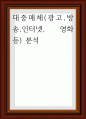 대중매체(광고,방송,인터넷, 영화 등) 분석 1페이지