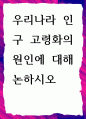 [ 우리나라 인구 고령화의 원인에 대해 ] 1페이지