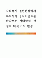 [ 사회복지 실천현장에서 복지사가 클라이언트를 바라보는 생태학적 관점의 다섯 가지 환경 ] 1페이지