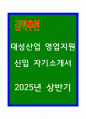 대성산업 영업지원 신입 자기소개서 1페이지