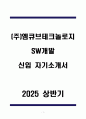A+ (주)엠큐브테크놀로지 SW개발 신입 자기소개서 1페이지