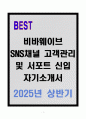 A+ 비바웨이브 SNS채널 고객관리 및 서포트 신입 자기소개서 1페이지
