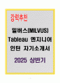 A+ 밀버스(MILVUS) Tableau 엔지니어 인턴 자기소개서 1페이지