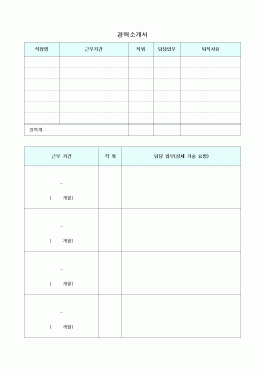 경력소개서