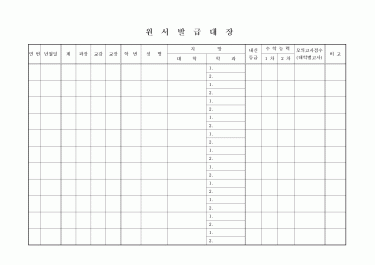 원  서  발  급  대  장