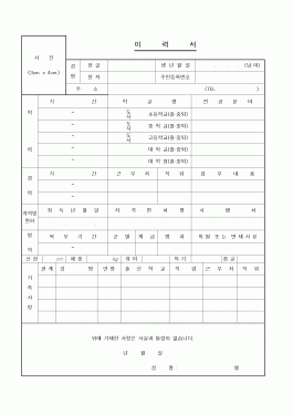 이력서 양식