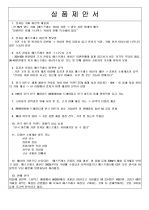 상품 기술서 및 제안서 실례 2페이지