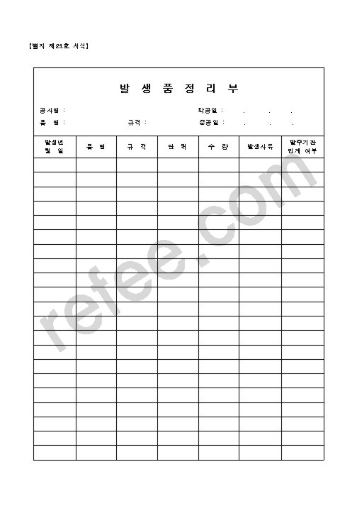 발생품정리부