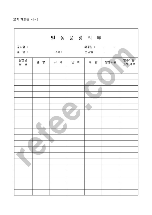 발생품정리부