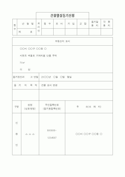 (법무부)건물멸실등기신청
