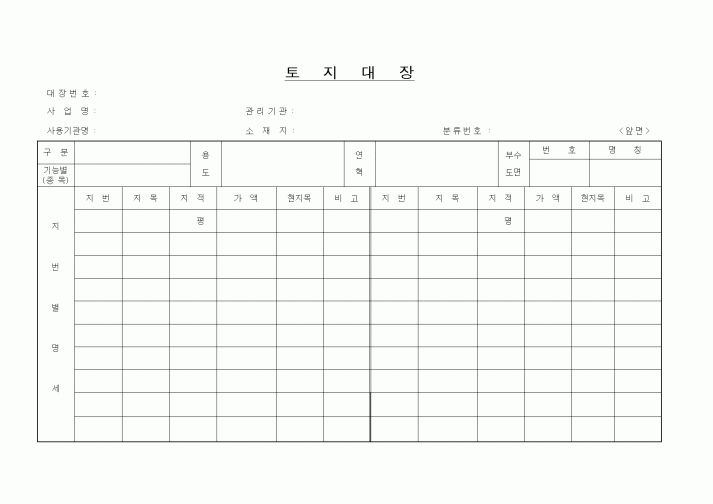 (행정자치부)토지대장