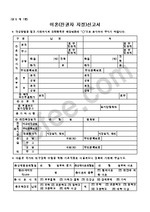 이혼신고서