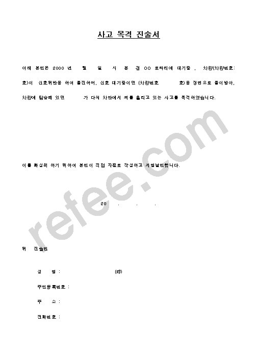사고 목격 진술서