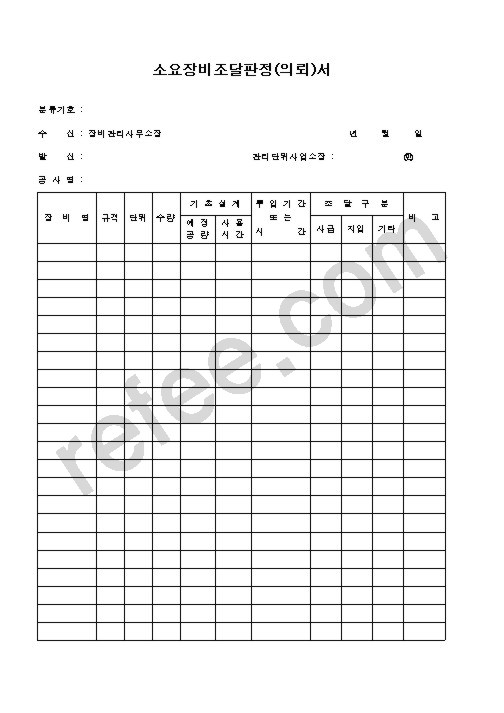 소요장비조달판정