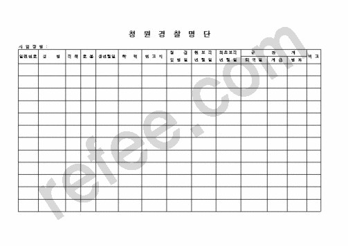 청원경찰명단