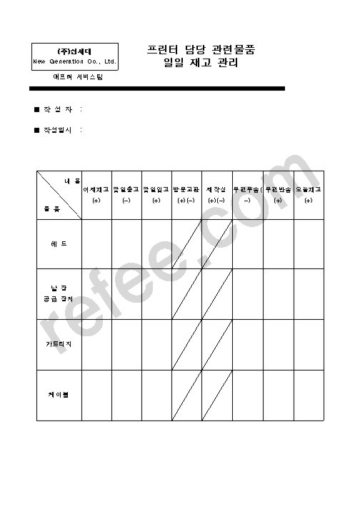 프린터담당관련물품