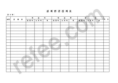 설계변경집계표