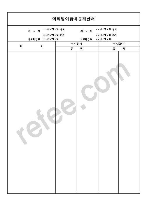 이익잉여금처분계산서