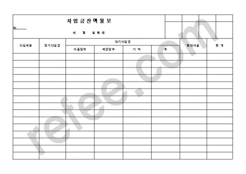 차입금잔액월보