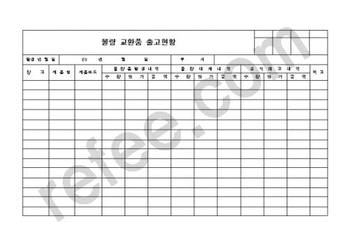 불량 교환품 출고현황
